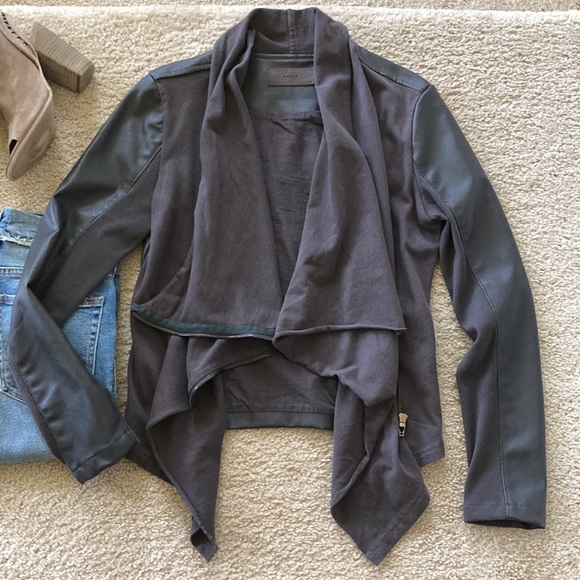 Blank NYC Mixed Media Drape Front Moto Jacket - Picture 6 of 9